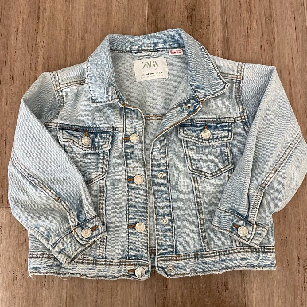 Toddler Zara Distressed Denim Jacket